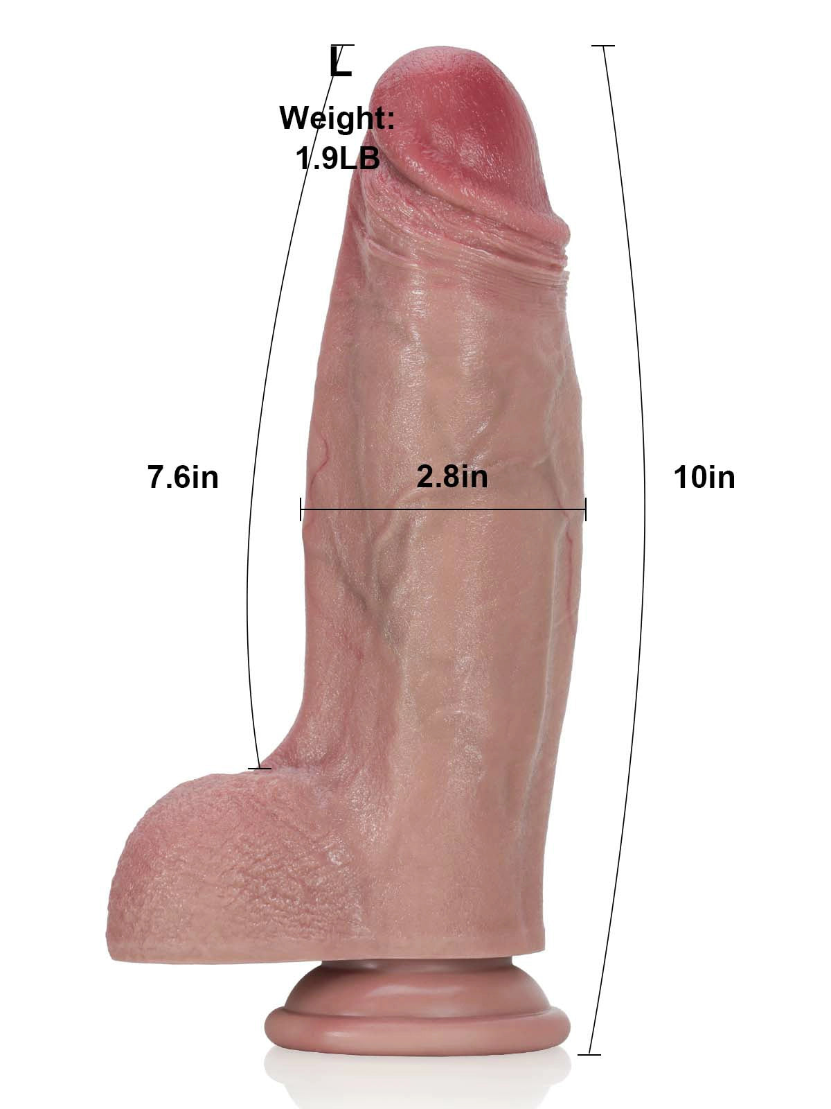 Noodle 11" x 3.2" Large Thick Dual-Density Silicone Dildo