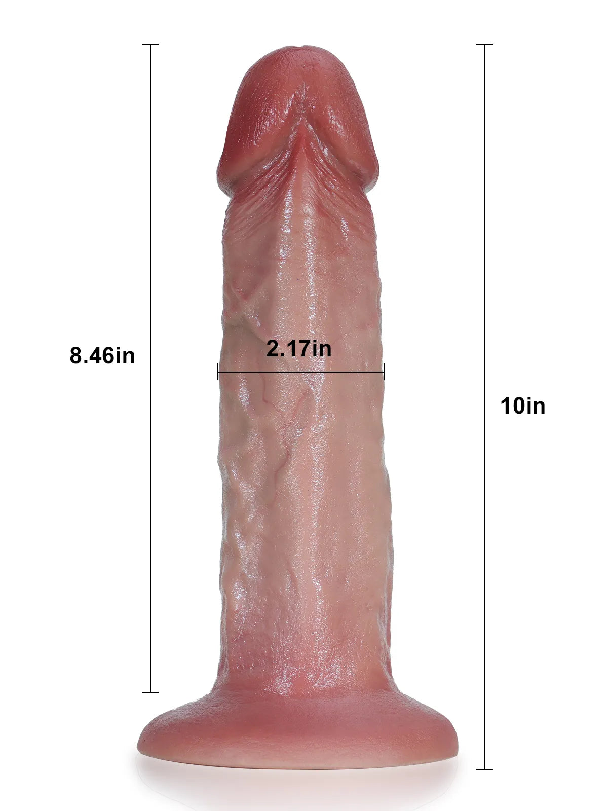 Asher 10" x 2.1" Large Soft Silicone Dildo