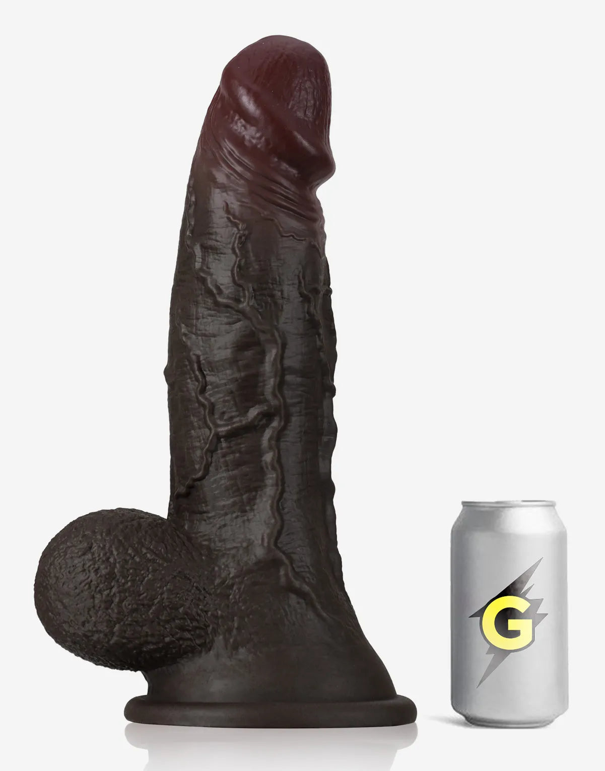 Blake 14.7" x 3.5" Big Thick Black Wrinkled Shaft Dildo