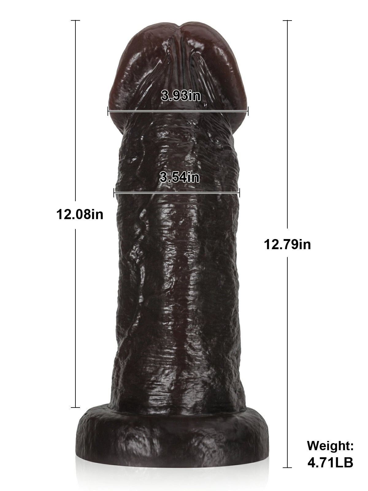 Brian 12.8“ x 3.5" Giant Dual-Density Soft BBC Dildo with Swollen Head