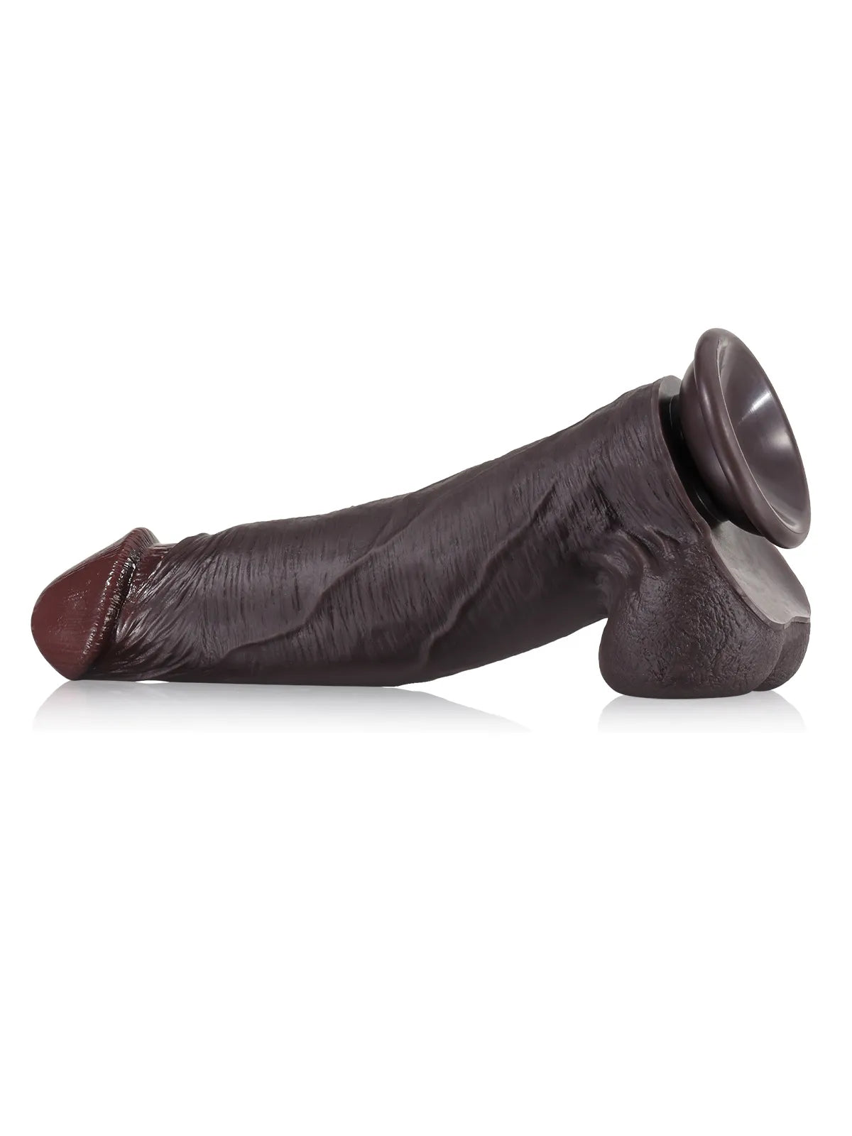 Buddy 9.2" x 2.2" Black Realistic Sliding Skin Dildo With Moving Balls