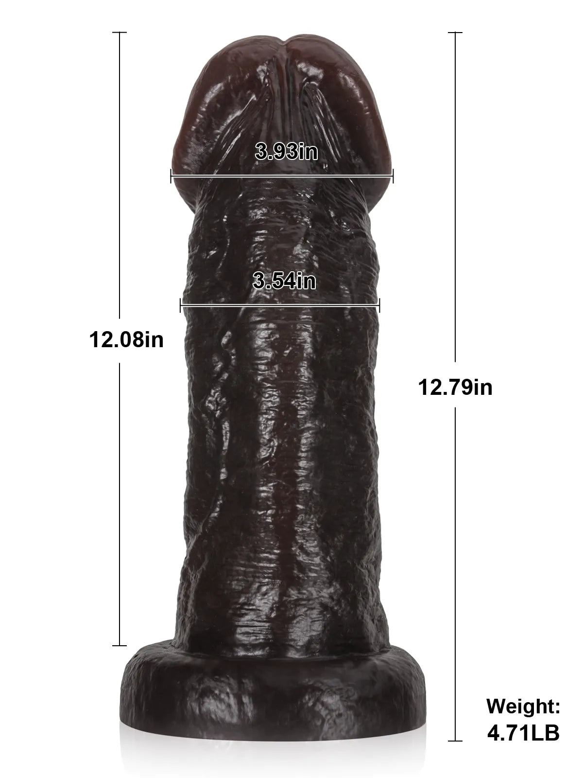 Evan 13" x 3.2" Huge Curved Anal Dildo with Swollen Head