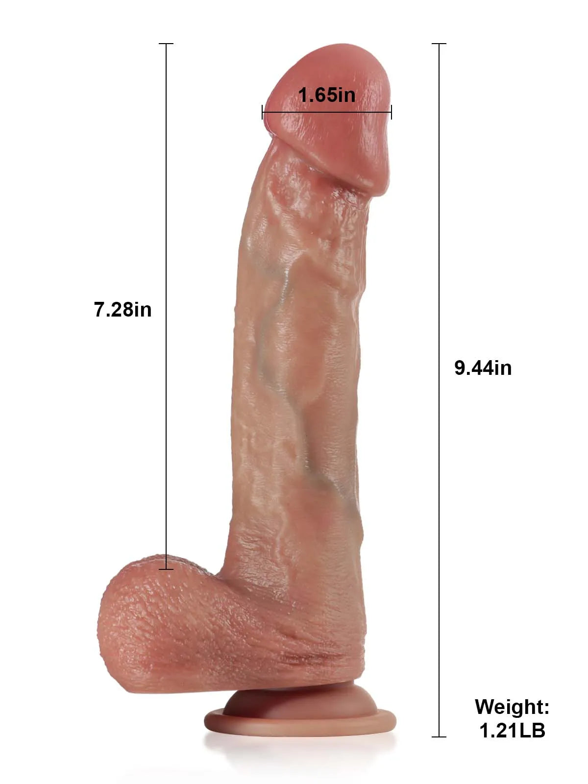 Frederick 9.4" x 1.6" Big Thrusting Vibrating Dildo