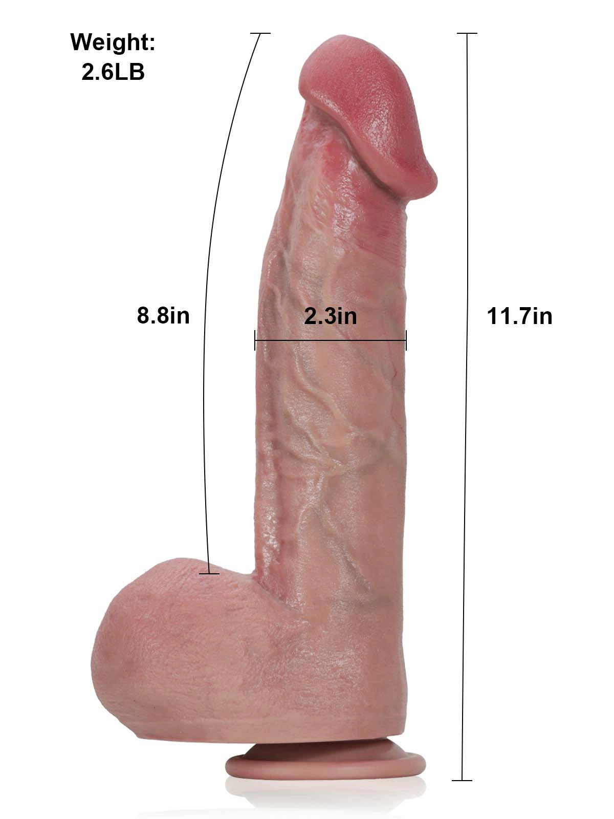 Kael 11.7" x 2.3" Large Dual-Density Silicone Dildo