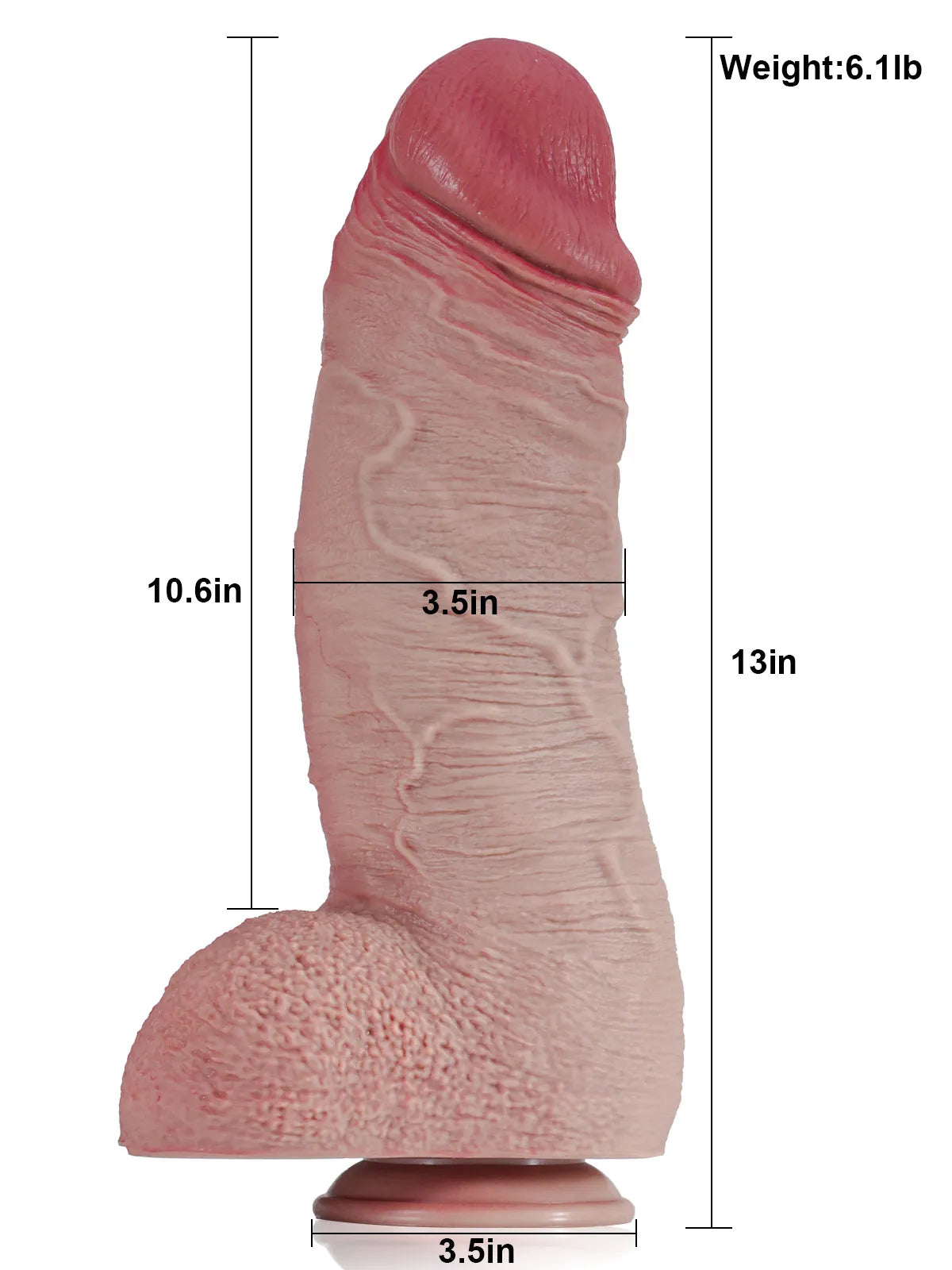 Giant Silicone Dildo 13" x 3.5" Saul 02