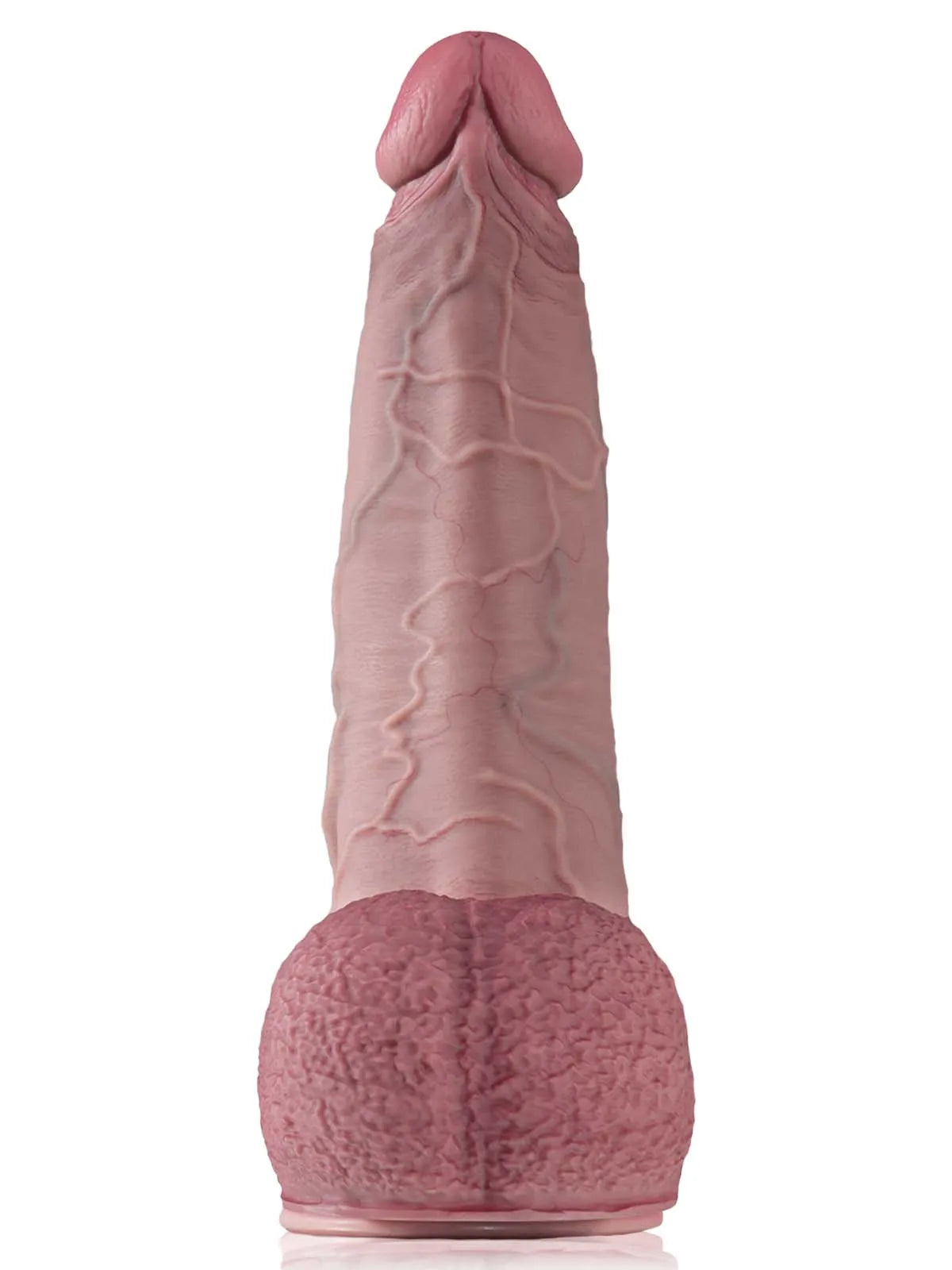 Kian 16" x 3.7" Dildo Front View Showing Realistic Veins and Sculpted Head