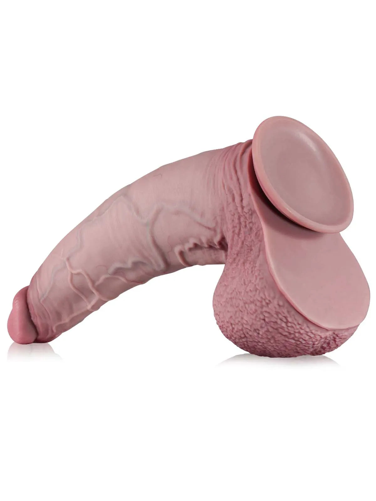 Kian 16" x 3.7" Dildo Lying Down Showing Strong Suction Cup and Base