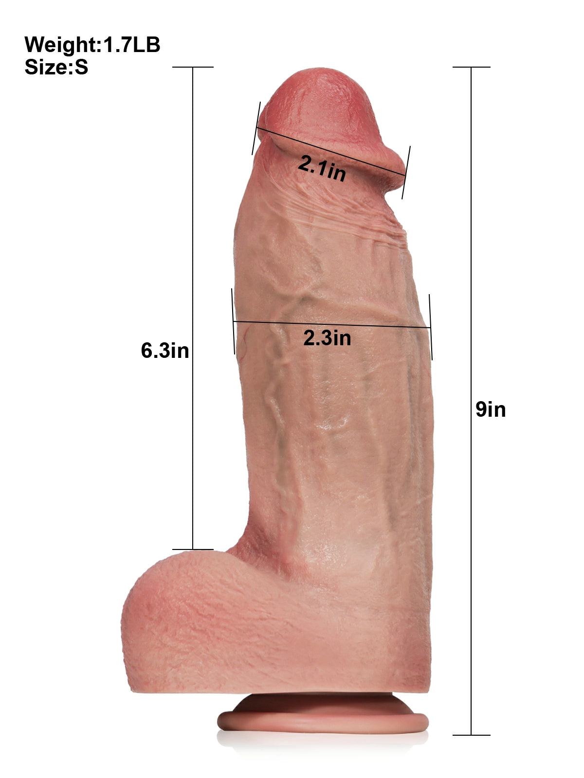 Duke 11" x 3" Huge Dual-Density Realistic Thick Fat Soft Dildo
