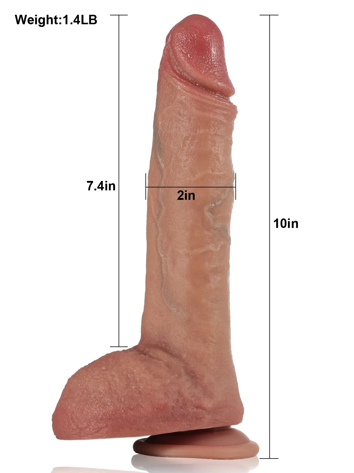 Jonathan 10" x 2" Huge Thrusting Vibrating Dildo