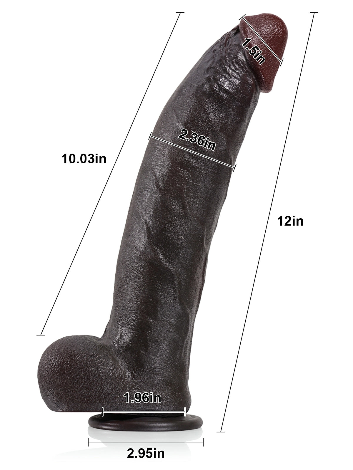 Josh 12" x 2.4" Huge Dual-Density Soft Silicone BBC Dildo with Metal Keel