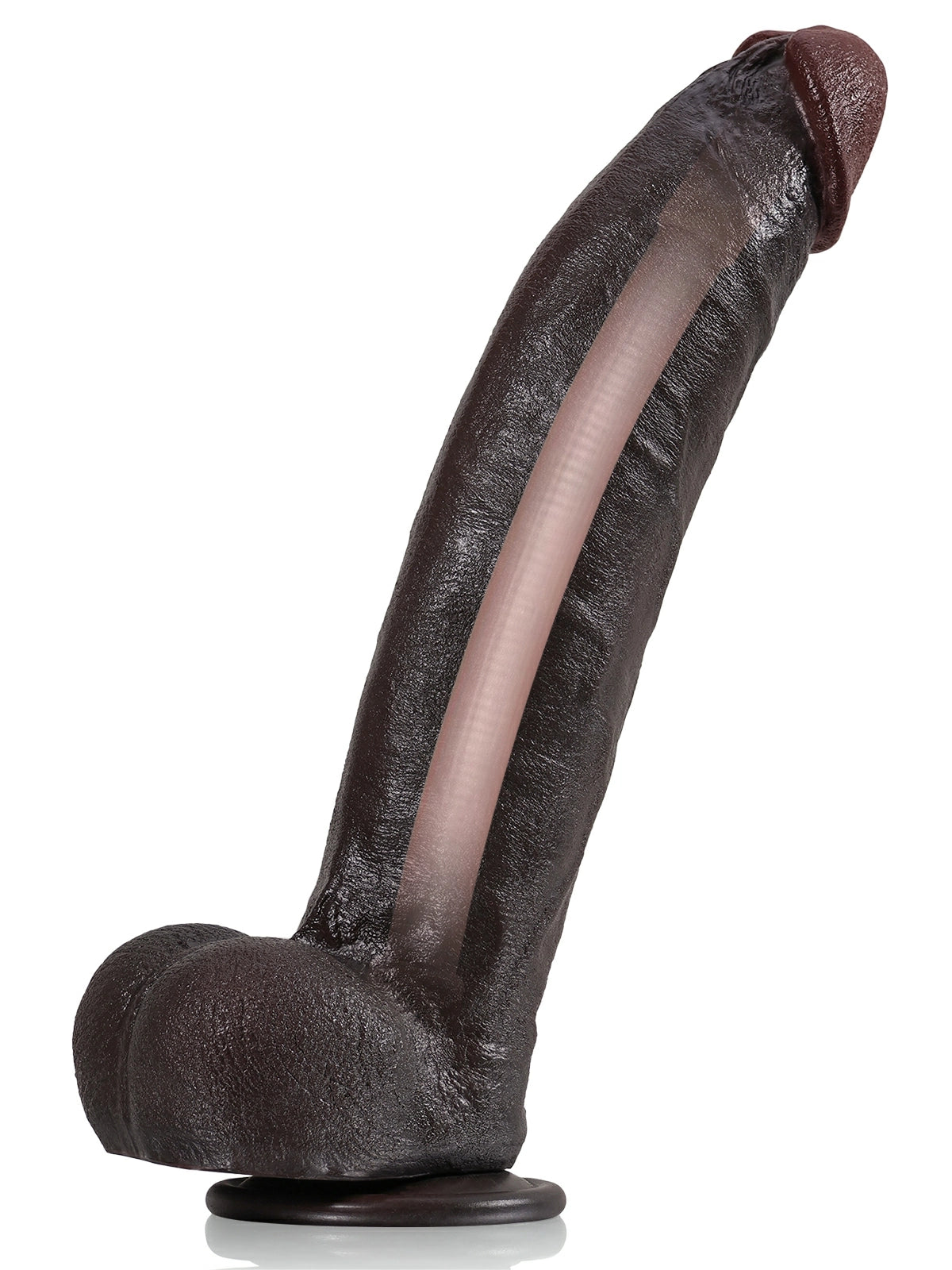 Josh 12" x 2.4" Huge Dual-Density Soft Silicone BBC Dildo with Metal Keel