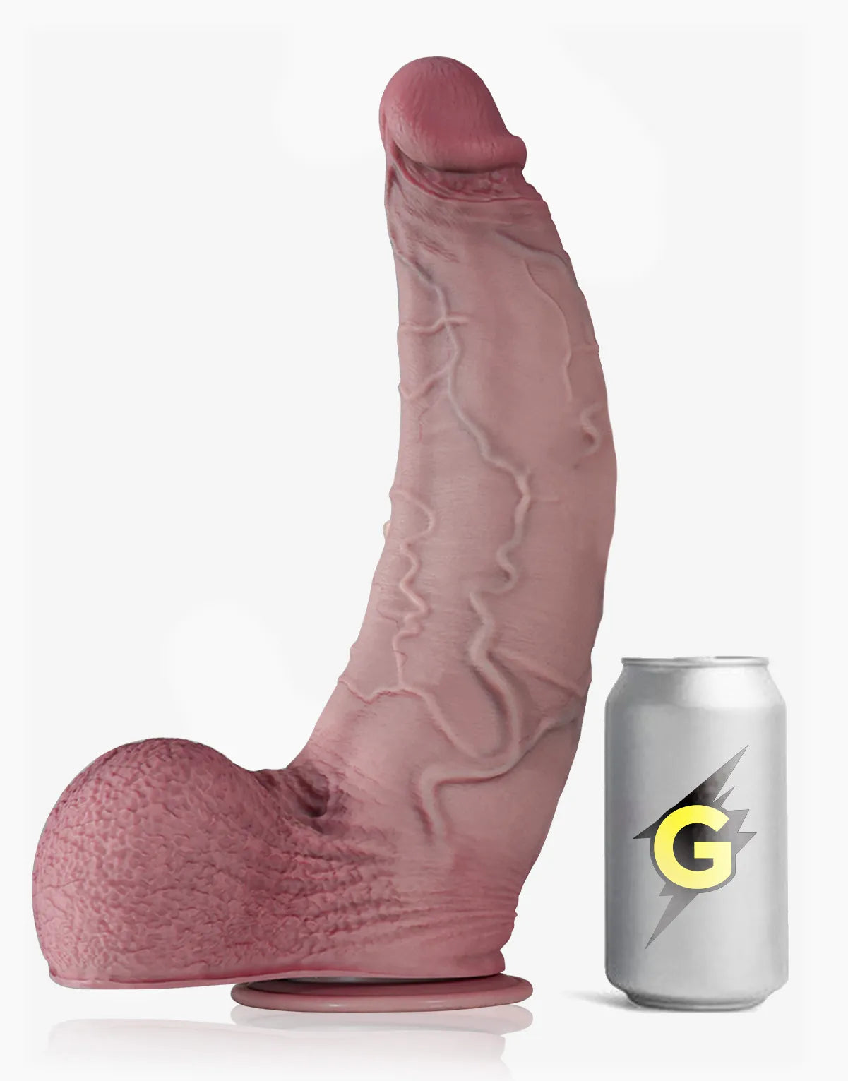 Kian 16" x 3.7" Huge Dual-Density Curved Anal Dildo with Small Head