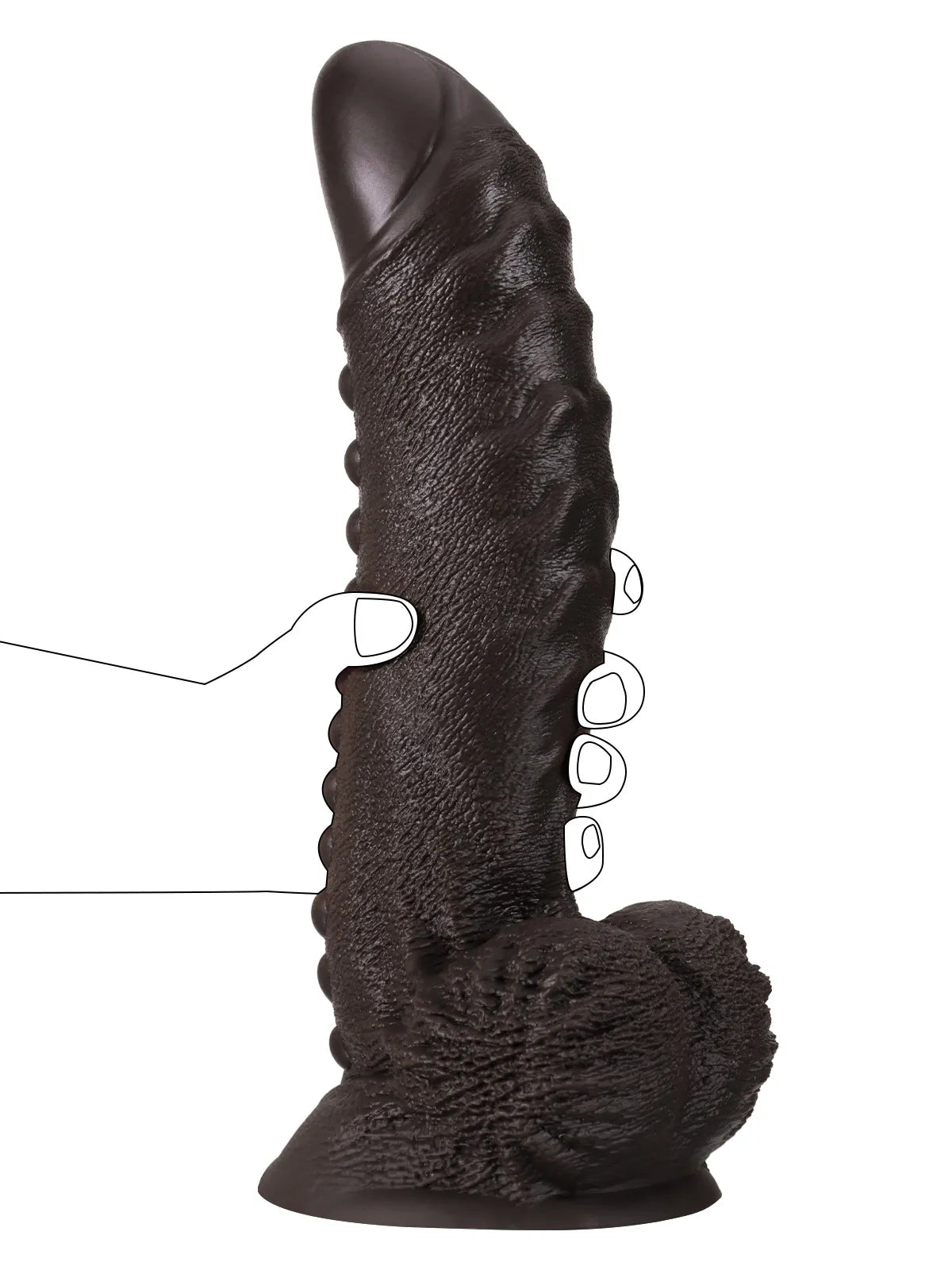 Nate 13" x 2.7" Big Black Dildo