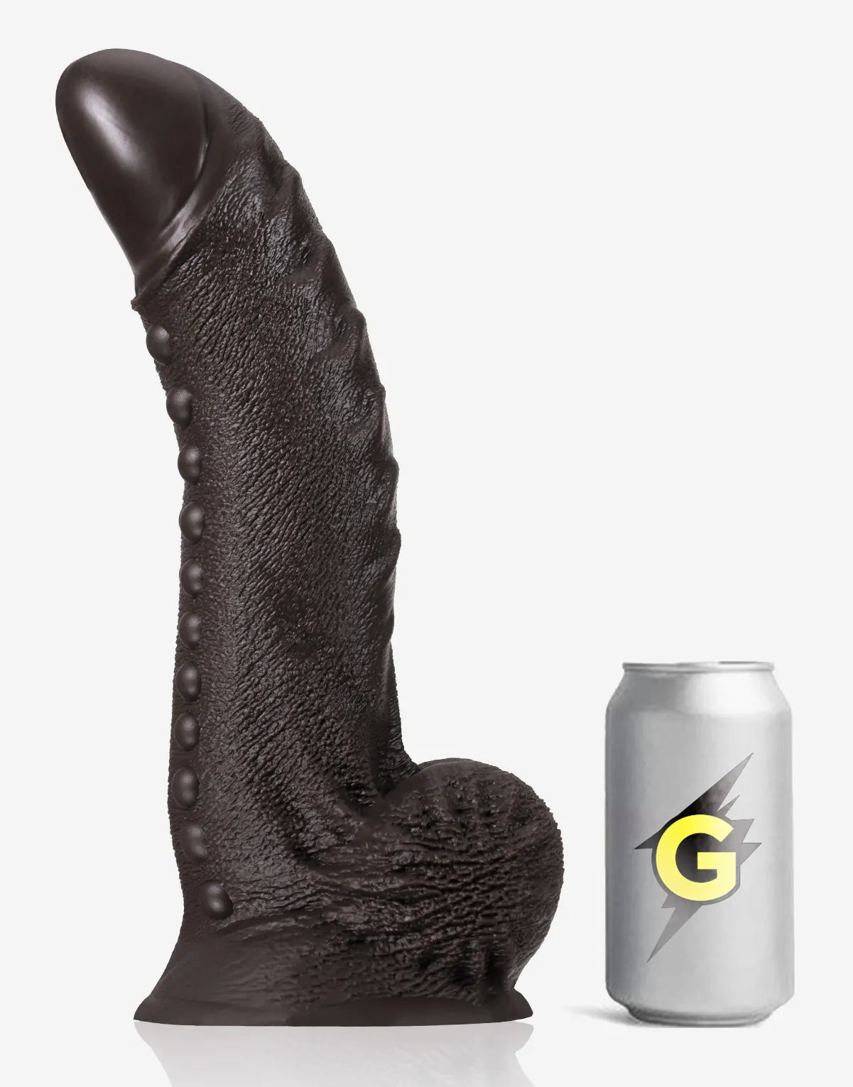 Rogue II 13" x 2.7" Big Black BBC Dildo, Strong Suction Base