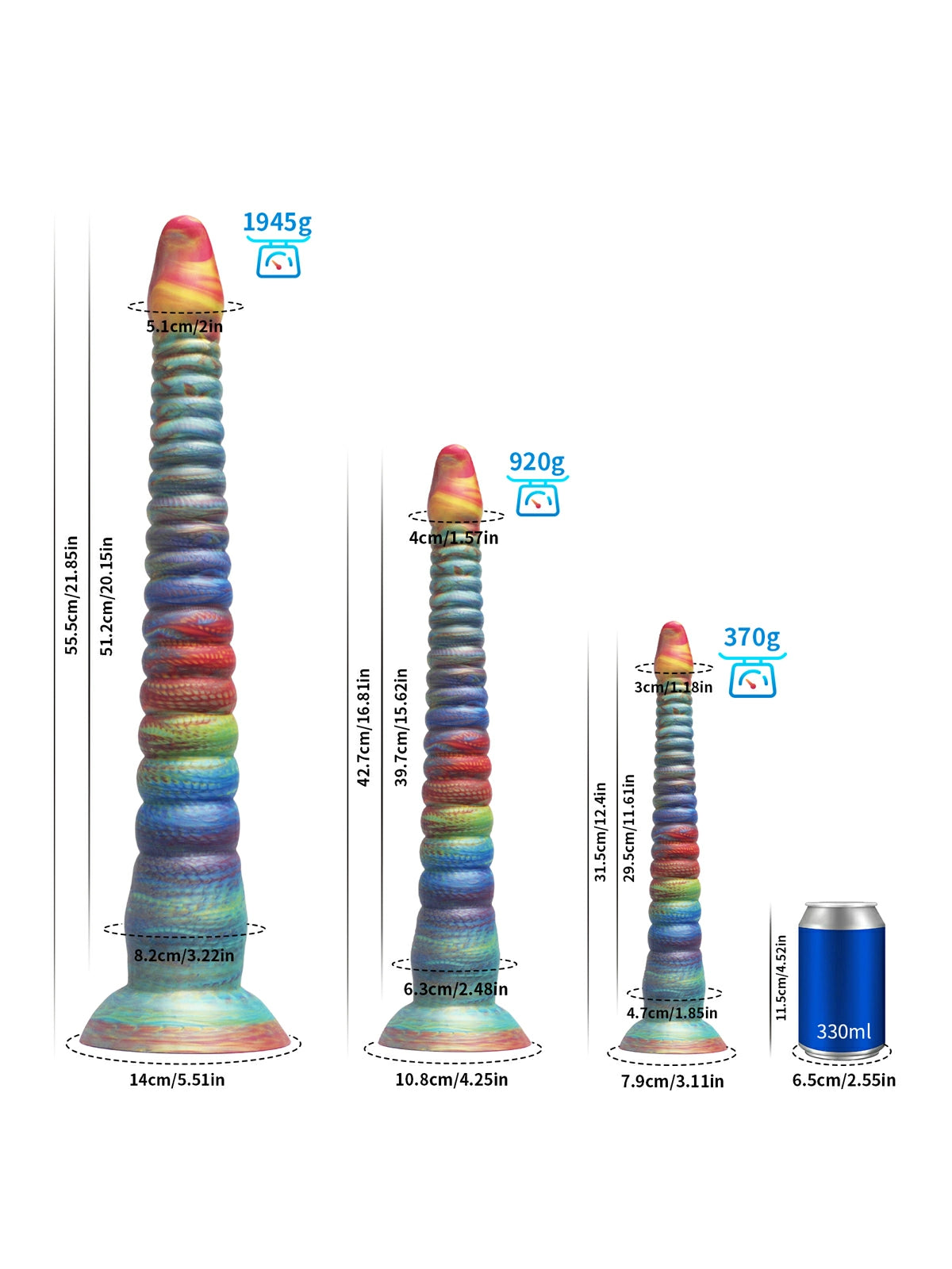 Philip 12.4" x 1.9" Giant Fantasy Soft Silicone Tentacle Dildo