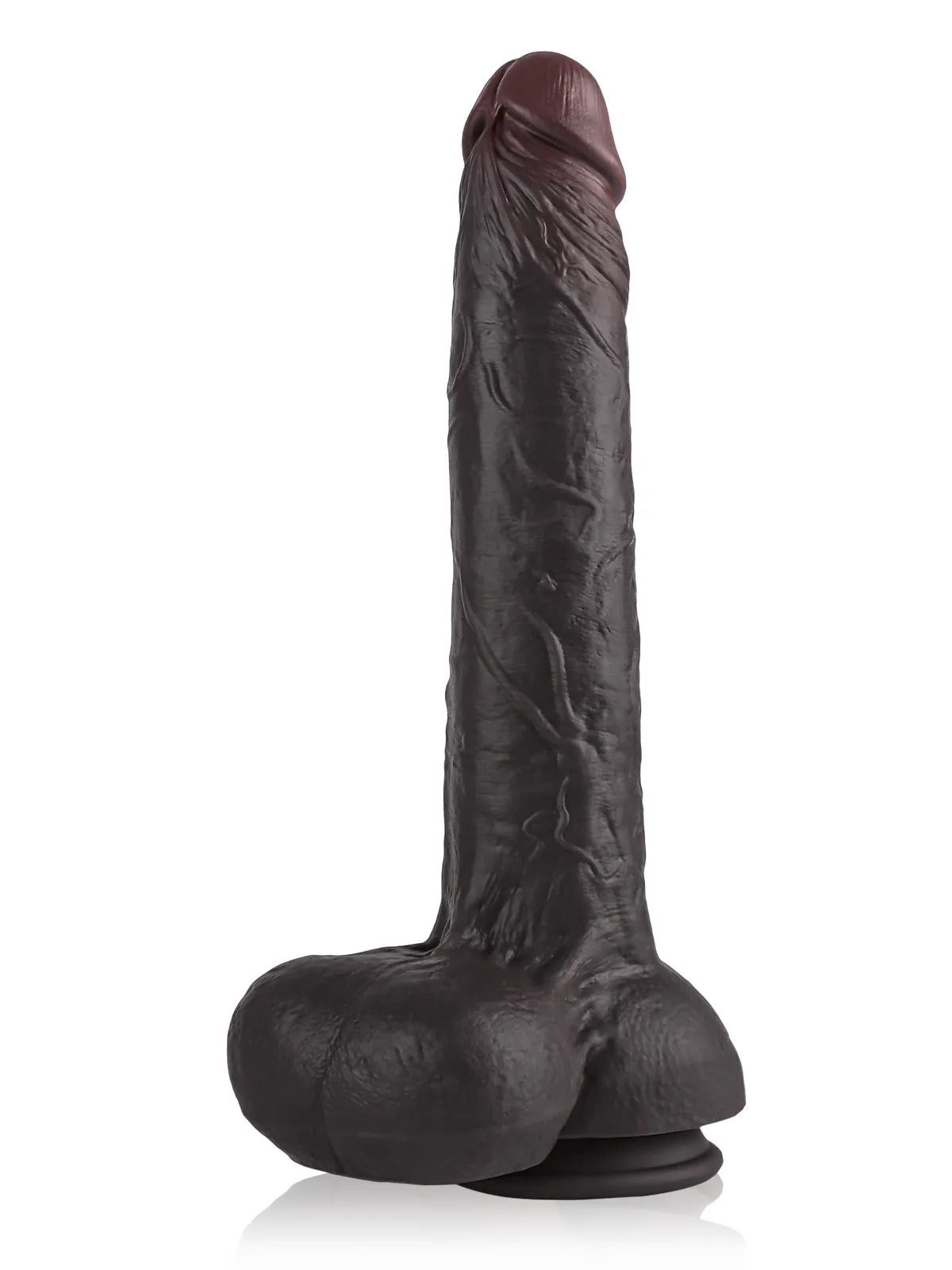 Randy 12.8" x 2.2" Big Long Black BBC Dildo for Deep Pleasure