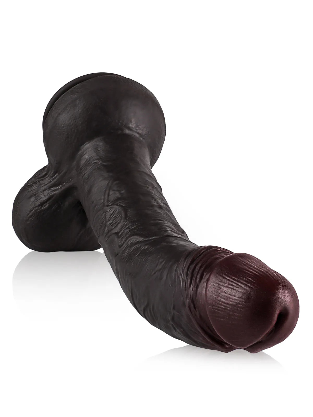 Randy 12.8" x 2.2" Big Long Black BBC Dildo for Deep Pleasure