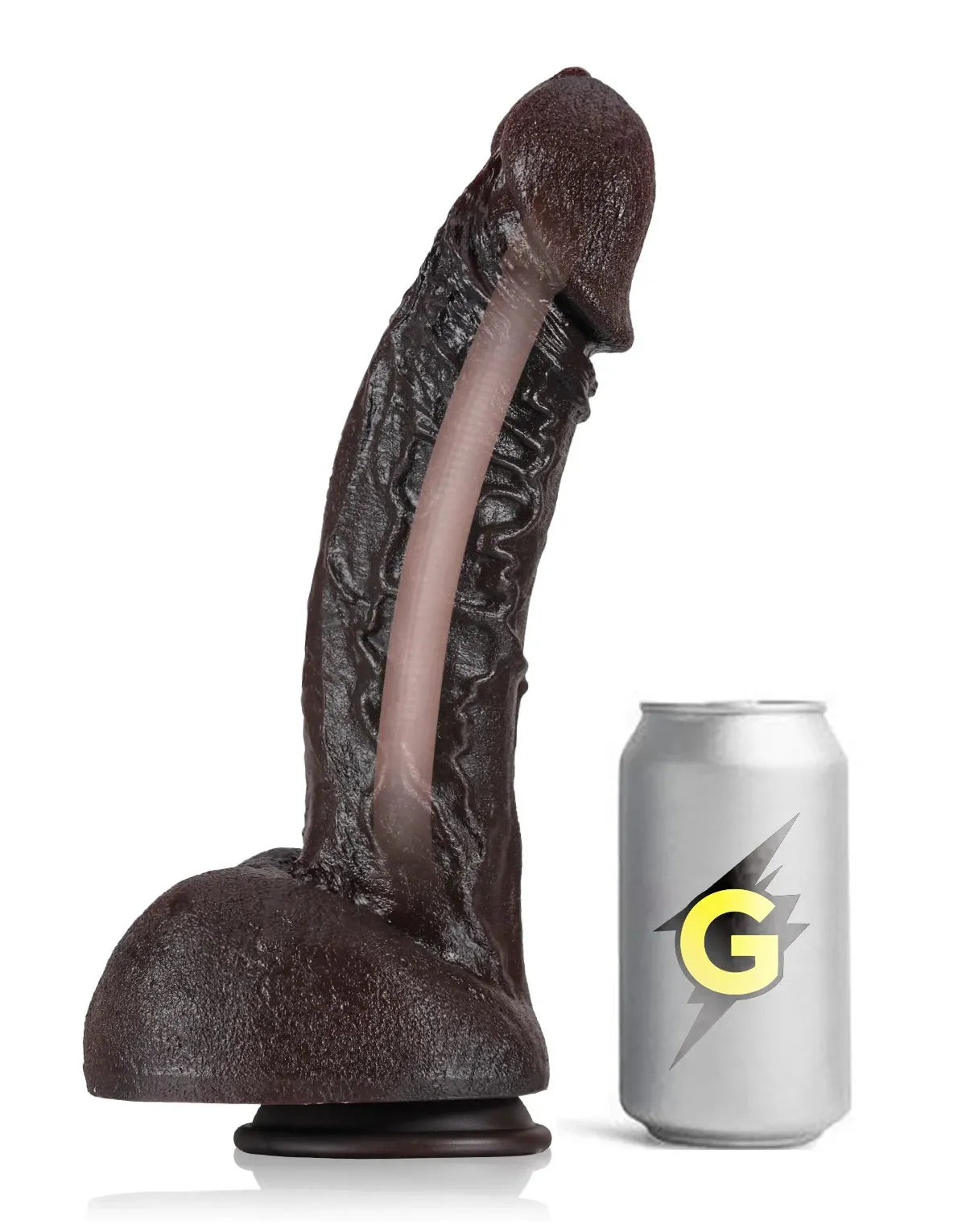 Ron 12" x 2.9" Huge Thick Dual-Density Black BBC Dildo