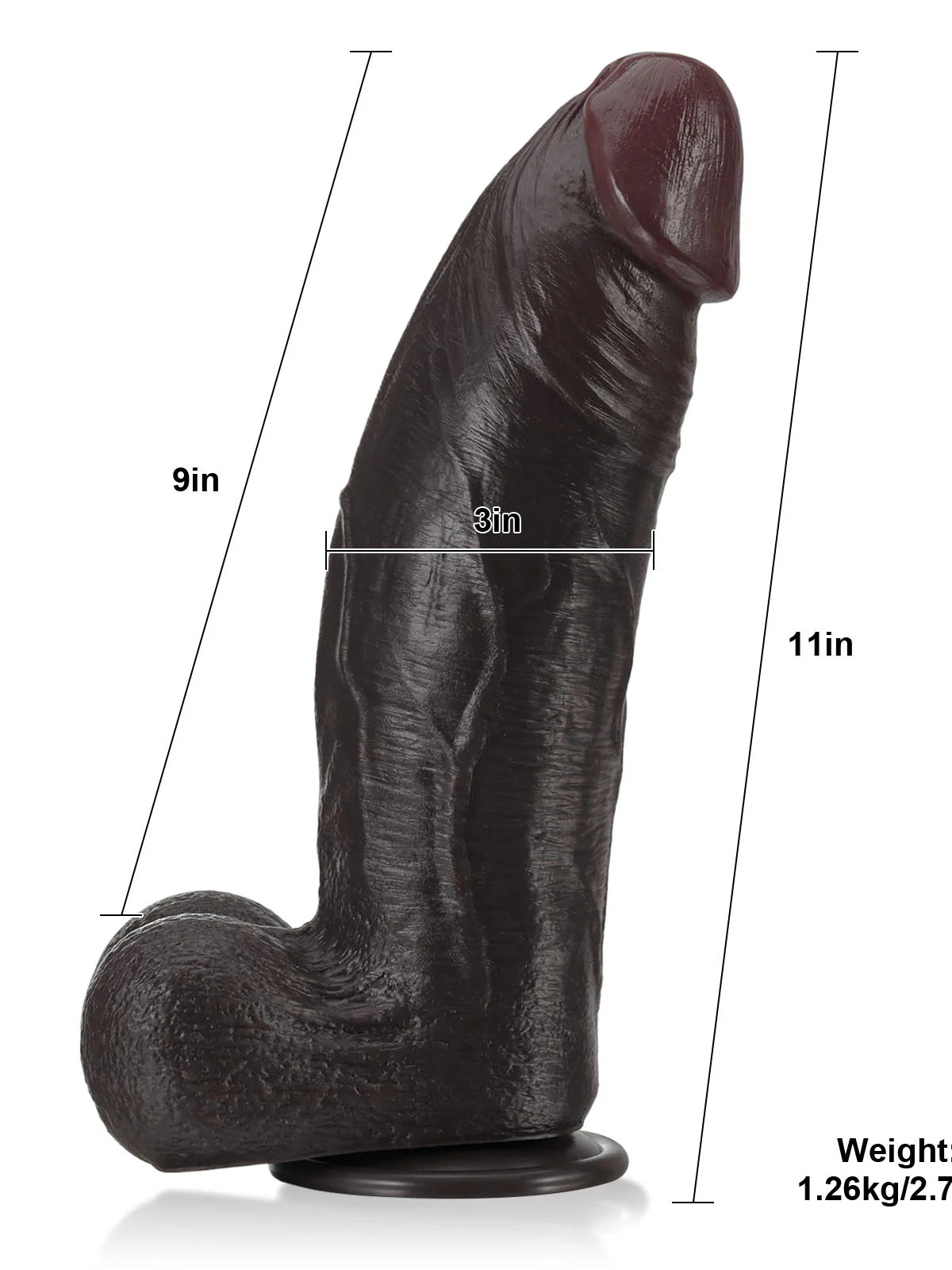 Ryder 11" x 3" Big Realistic Silicone Dildo