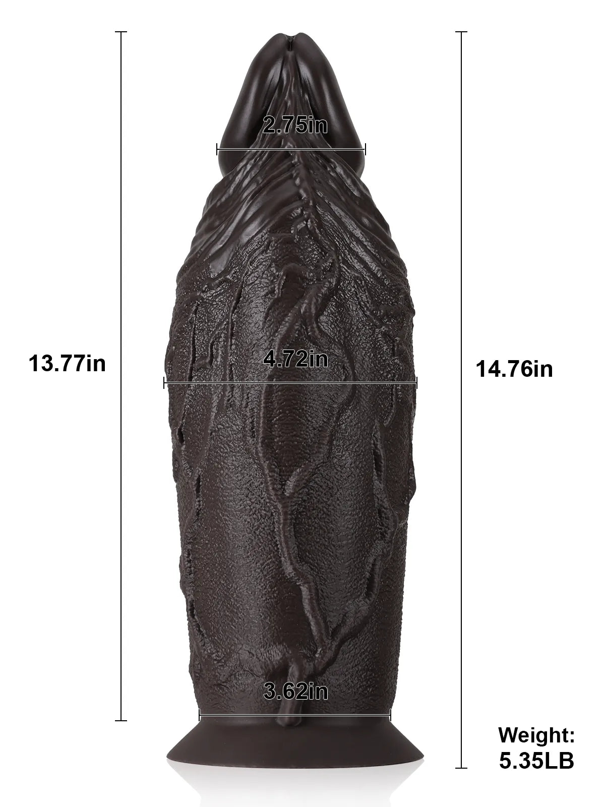 Sean 14.7" x 4.7" Giant Thick Black Dildo with Small Soft Glans-2