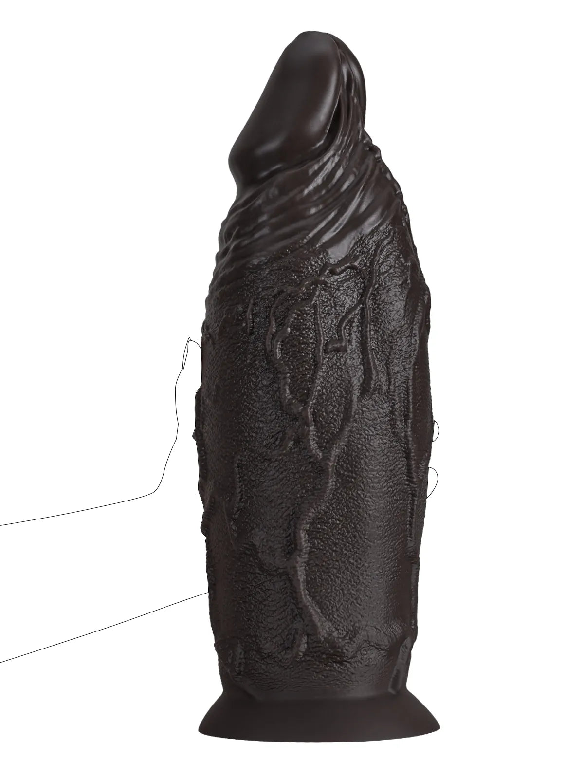 Sean 14.7" x 4.7" Giant Thick Black Dildo with Small Soft Glans-4
