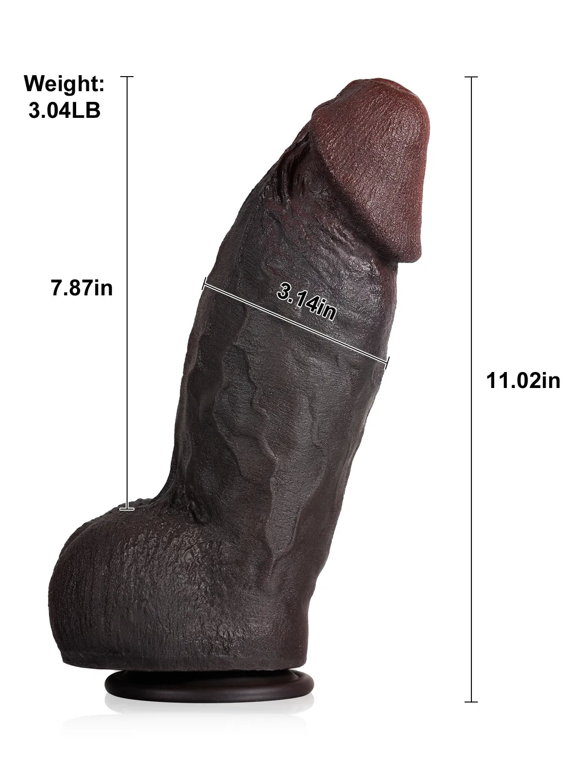 Stan 11" x 3.1" Giant Black Dildo