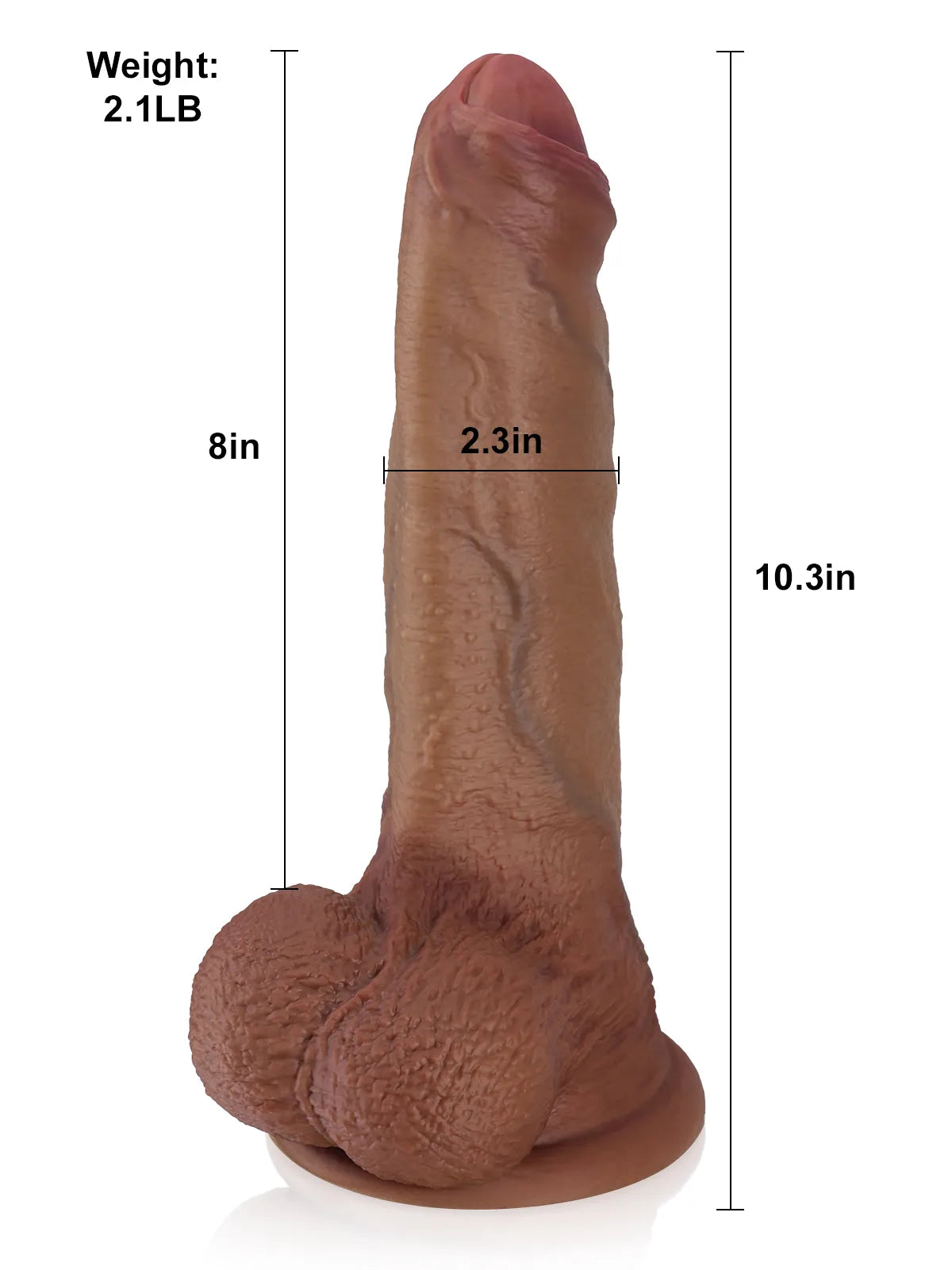 Vandal 12" x 2.7" Big Long Silicone Realistic Uncircumcised Dildo