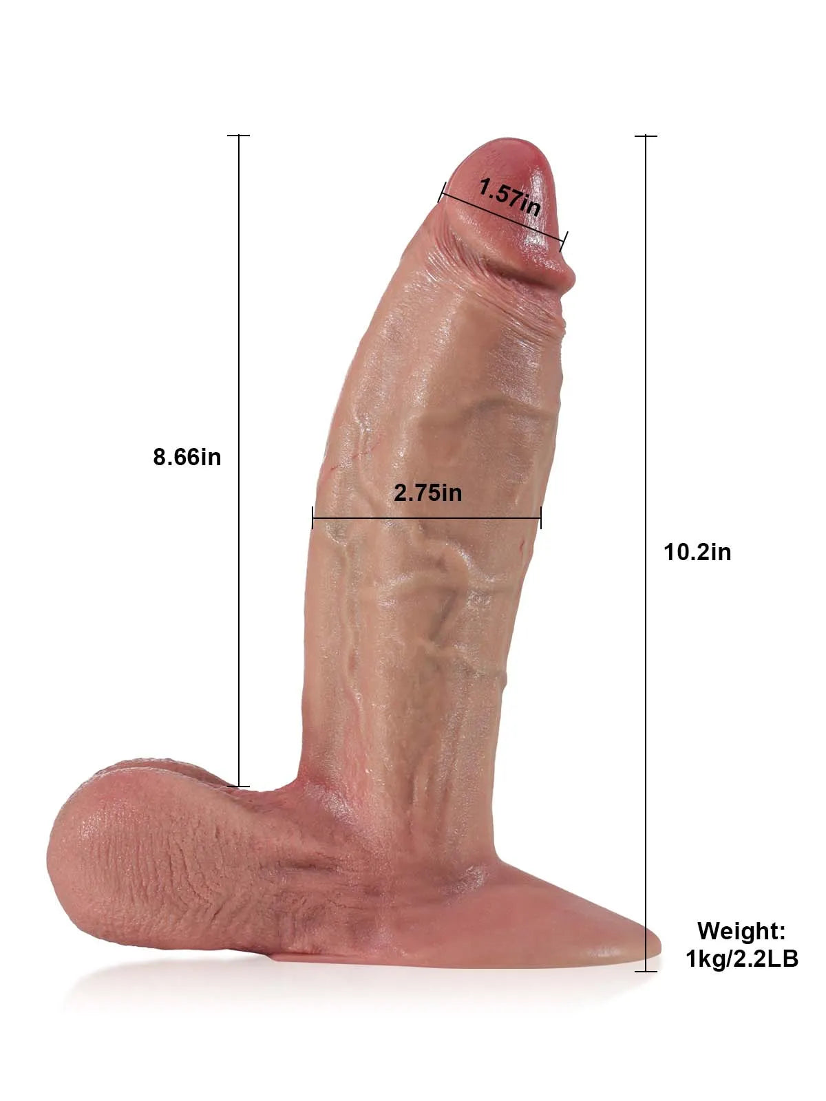 Zack 10.2" x 2.8" Thick Anal Dildo with Sliding Balls & Vac U Lock