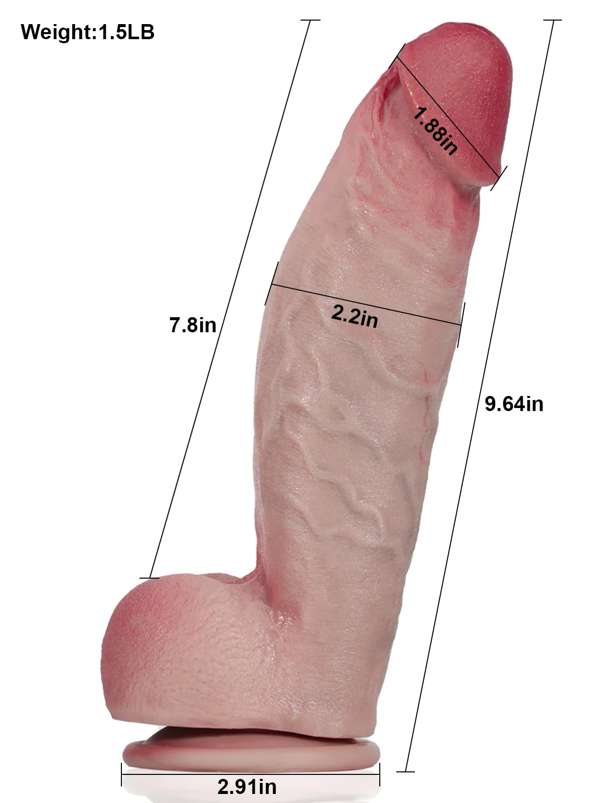 Zane 9.6“ x 2.2" Long Silicone Anal Dildo with Veiny Realistic Dual Density