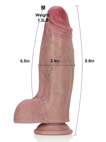Jorge 11" x 3.2" Large Thick Realistic Soft Dildo With Raised Ridge