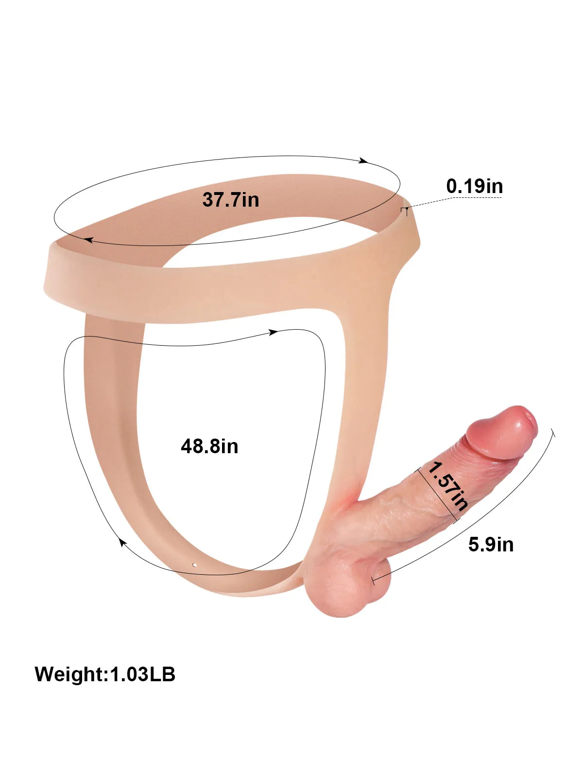 5.9" x 1.6" Stable Strap-On Dildo for Couples & Pegging Play