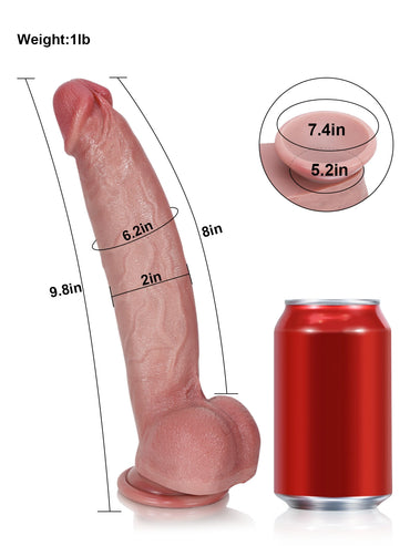 Shane 9.8" x 2" Realistic Dildo with Bendable Metal Core