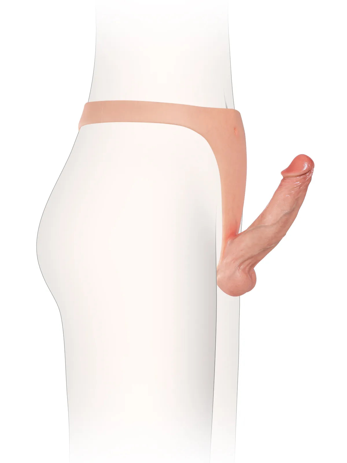 6.3" x 1.5" Slim Strap-On Dildo, Lightweight Silicone with Natural Feel