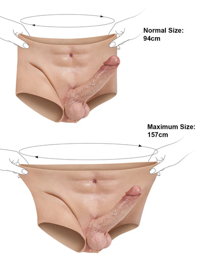 7.2" x 1.7" Realistic Strap-On Underwear with Full-Wrap Silicone Dildo