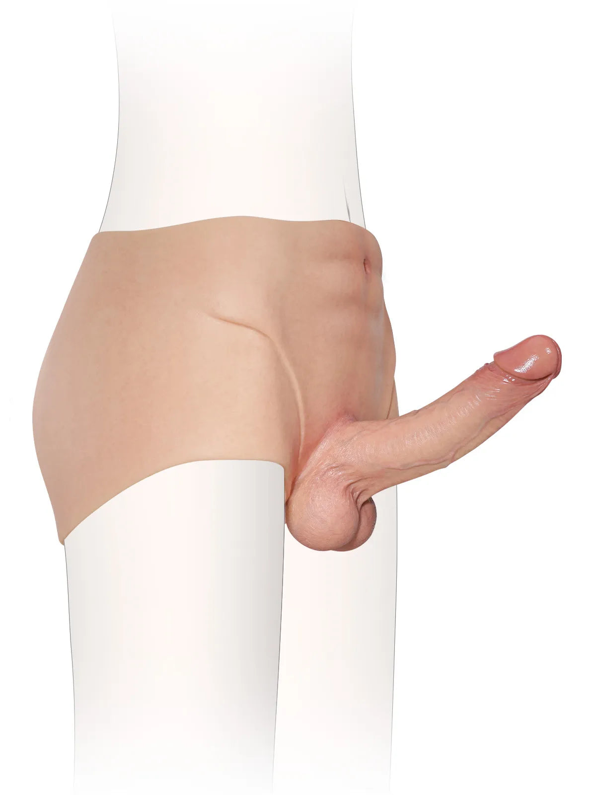 7.2" x 1.7" Realistic Strap-On Underwear with Full-Wrap Silicone Dildo