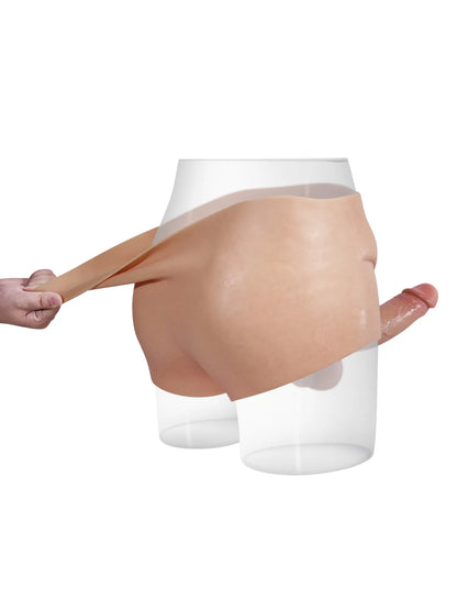 7.2" x 1.7" Realistic Strap-On Underwear with Full-Wrap Silicone Dildo