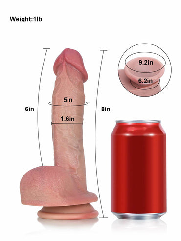 Adrian 8" x 1.6" Realistic Dildo with Domed Glans for Beginners