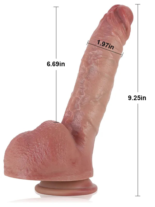 Charlie 9.2" x 2" Realistic Dildo With Bendable Metal Keel
