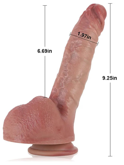 Charlie 9.2" x 2" Realistic Dildo With Bendable Metal Keel
