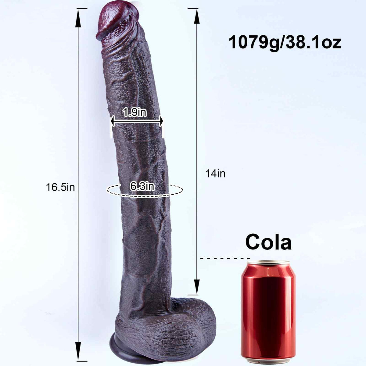 Andre 16.5" x 1.9" Extra-Long Black Dildo Unleash Your Deep Ultimate
