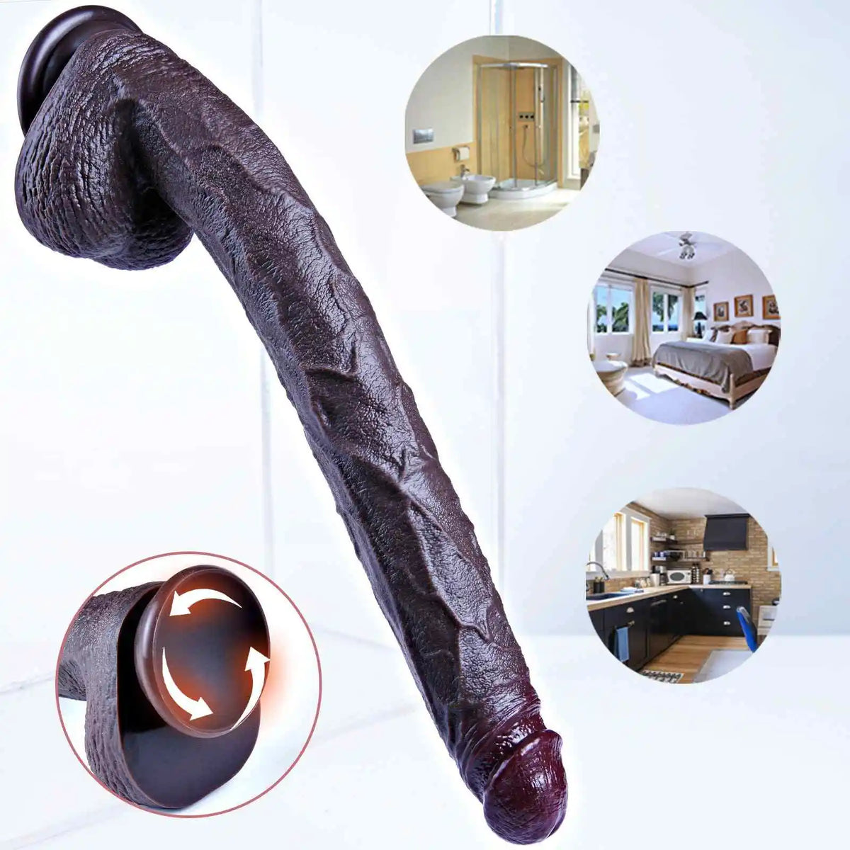 Andre 16.5" x 1.9" Extra-Long Black Dildo Unleash Your Deep Ultimate