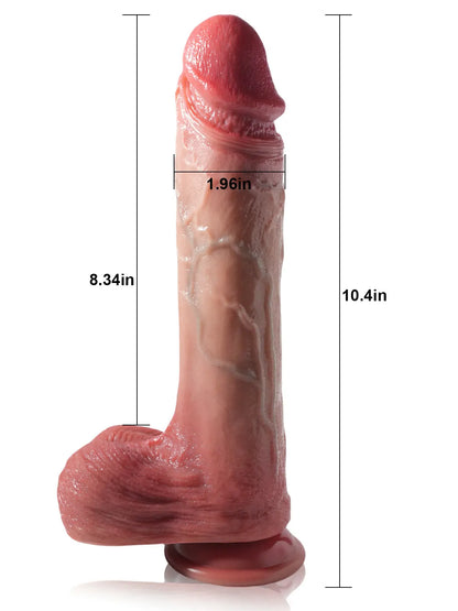 Beast 10.4" x 2" Thrusting Vibrating Dildo with Detailed Veins