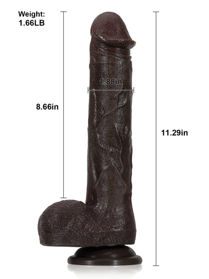 Becker 11" x 1.8" Long Realistic Thrusting Vibrating Dildo