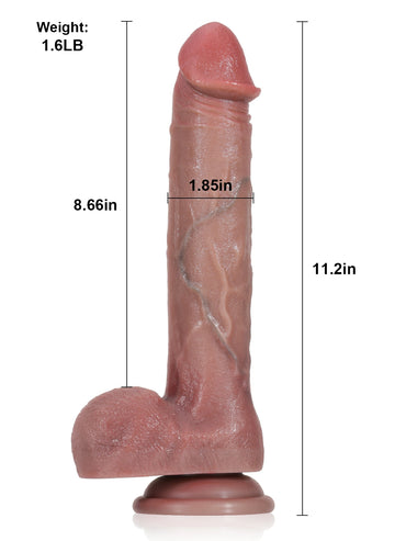 Becker 11.3" x 1.9" Lifelike Skin-Tone Thrusting Vibrating Dildo