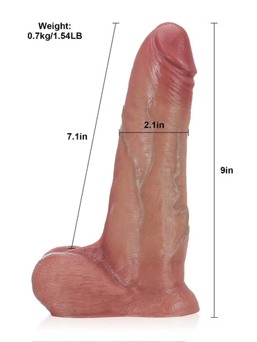 Benjamin 9" x 2.1" Thick Sliding Skin Dildo With Moving Balls