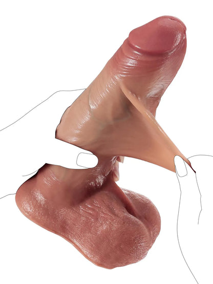 Benjamin 9" x 2.1" Thick Sliding Skin Dildo With Moving Balls