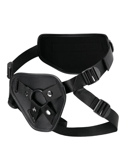 Black Leather Strap-On Harness, Adjustable Fit for Suction Cup Dildos