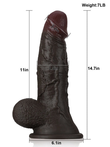 Blake 14.7" x 3.5" Big Anal Dildo, Extra Thick with Suction Cup Base