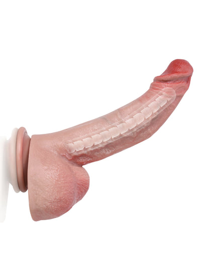 Charlie 9.5" x 2" Realistic Huge Silicone Dildo With Bendable Metal Keel