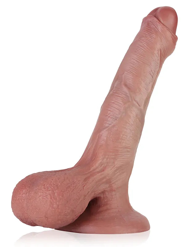 Chris 8.3" x 1.7" Realisitic Dildo With Swinging Balls & Uncircumcised Foreskin